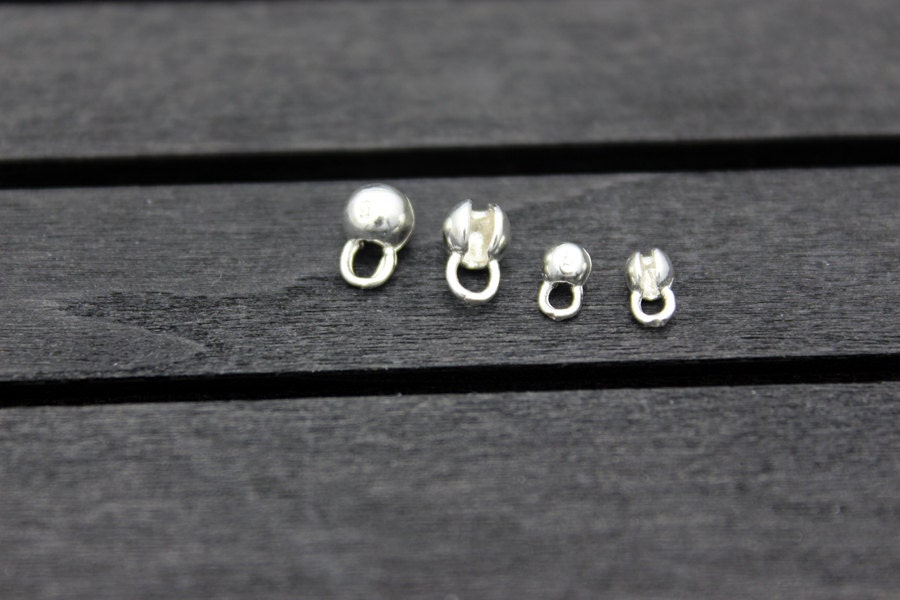 5mm Crimp Bead Covers Sterling Silver - 10 pcs-F59-5mm