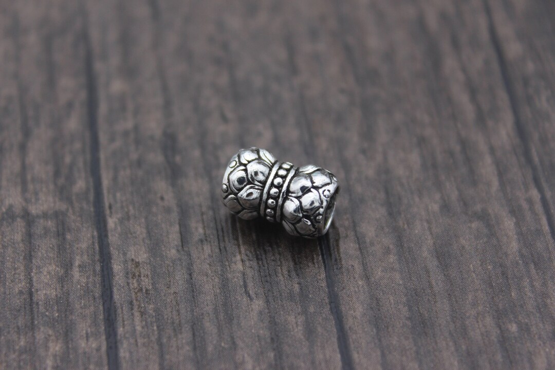 1PC Sterling Silver Lotus Bead,silver Lotus Flower Barrel Bead,lotus