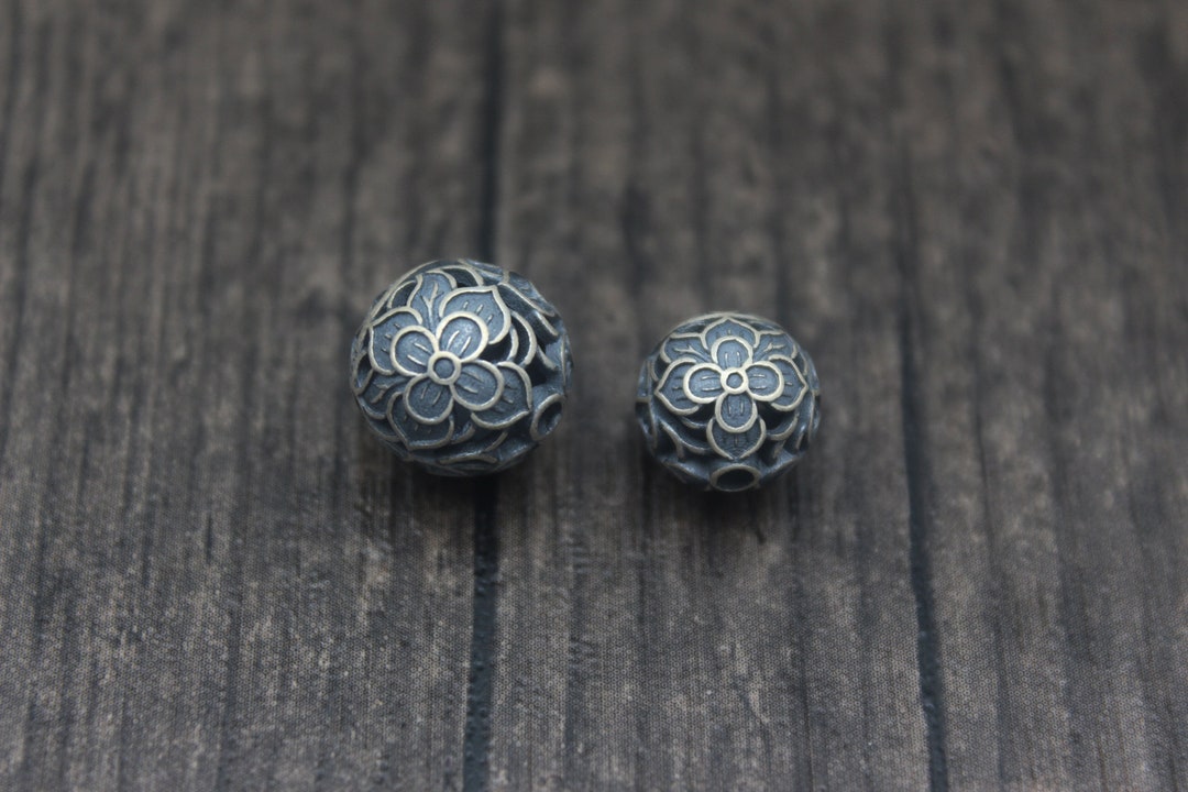 Sterling Silver Lotus Bead,10mm 12mm Lotus Flower Bead for Selection