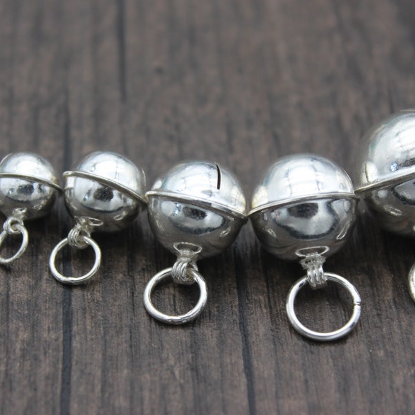 8mm 10mm 12mm 14mm 16mm 18mm Sterling Silver Bell Charm,Sterling Silver Bell Pendant,Christmas Bell Charm,Jingle Bell