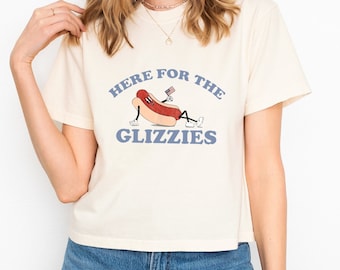 Here For The Glizzies Shirt, Funny Hot Dog T-Shirt, Humorous Foodie Tee, Patriotic Hot Dog Shirt, Summer BBQ Shirt, Vintage Hot Dog Shirt