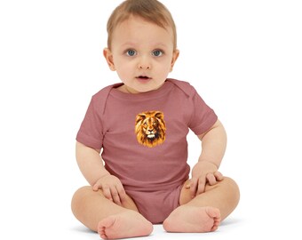 Lion Face Infant Onesie | Cute Baby Bodysuit, Animal Portrait