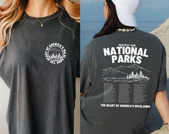 Protect Our National Parks Tee, Vintage National Parks T-shirt for Travel, Park Ranger Mount Shirt, Forest Tee, Camping Clothes Granola Girl