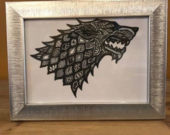 House Stark Sigil Airbrush Pillowcase Black D