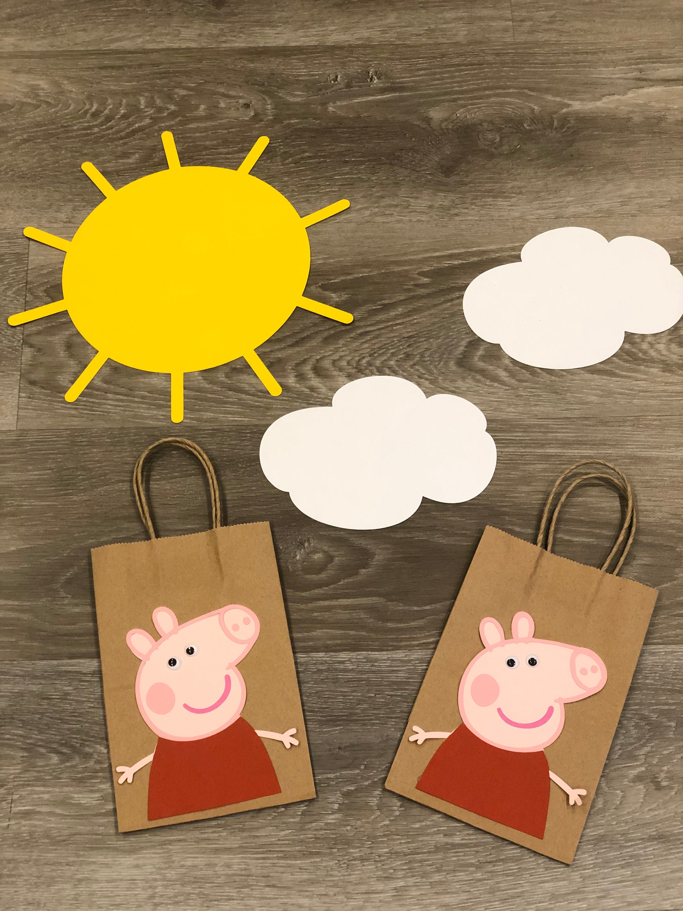 Peppa Pig Inspired Favor Goodie Bags Etsy