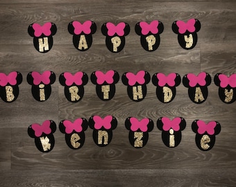 Minnie mouse birthday banner decor