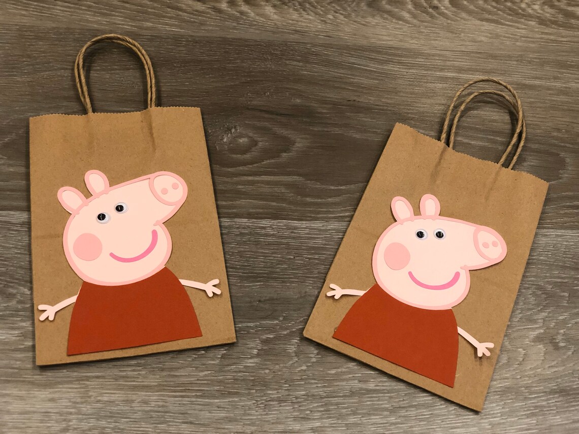 Peppa Pig Inspired Favor Goodie Bags Etsy