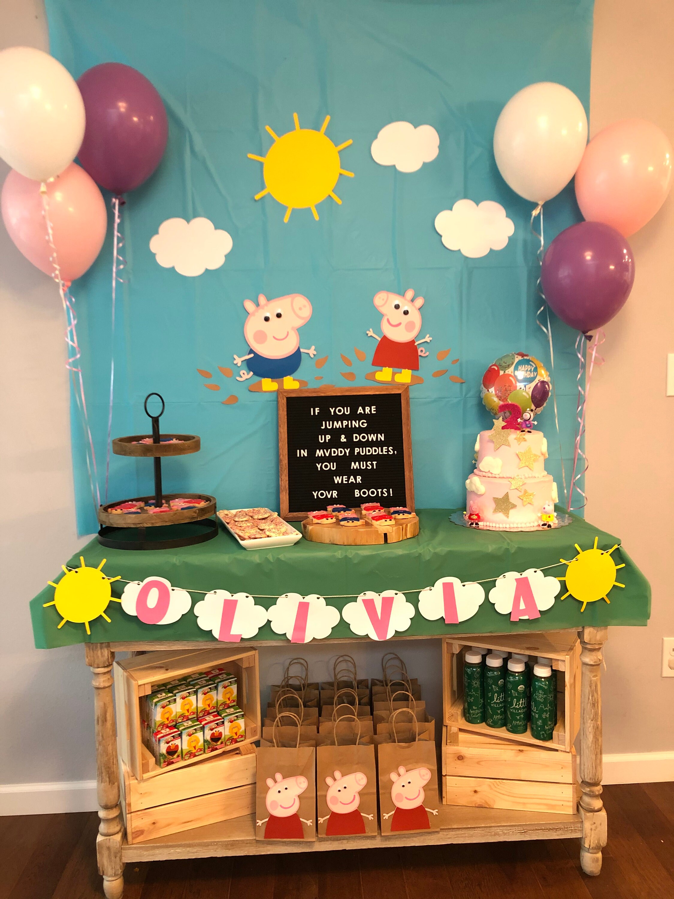 Peppa Pig Inspired Favor Goodie Bags Etsy