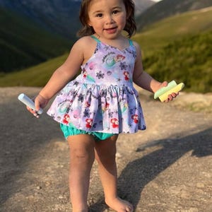 Little Mermaid skirted romper