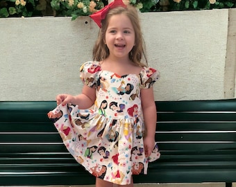 Disney princess puffed sleeve dress- please read description on sizing