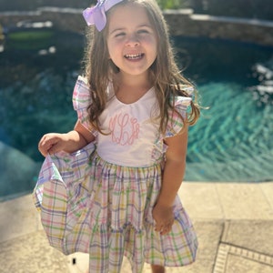 Pastel plaid Monogrammed Easter dress