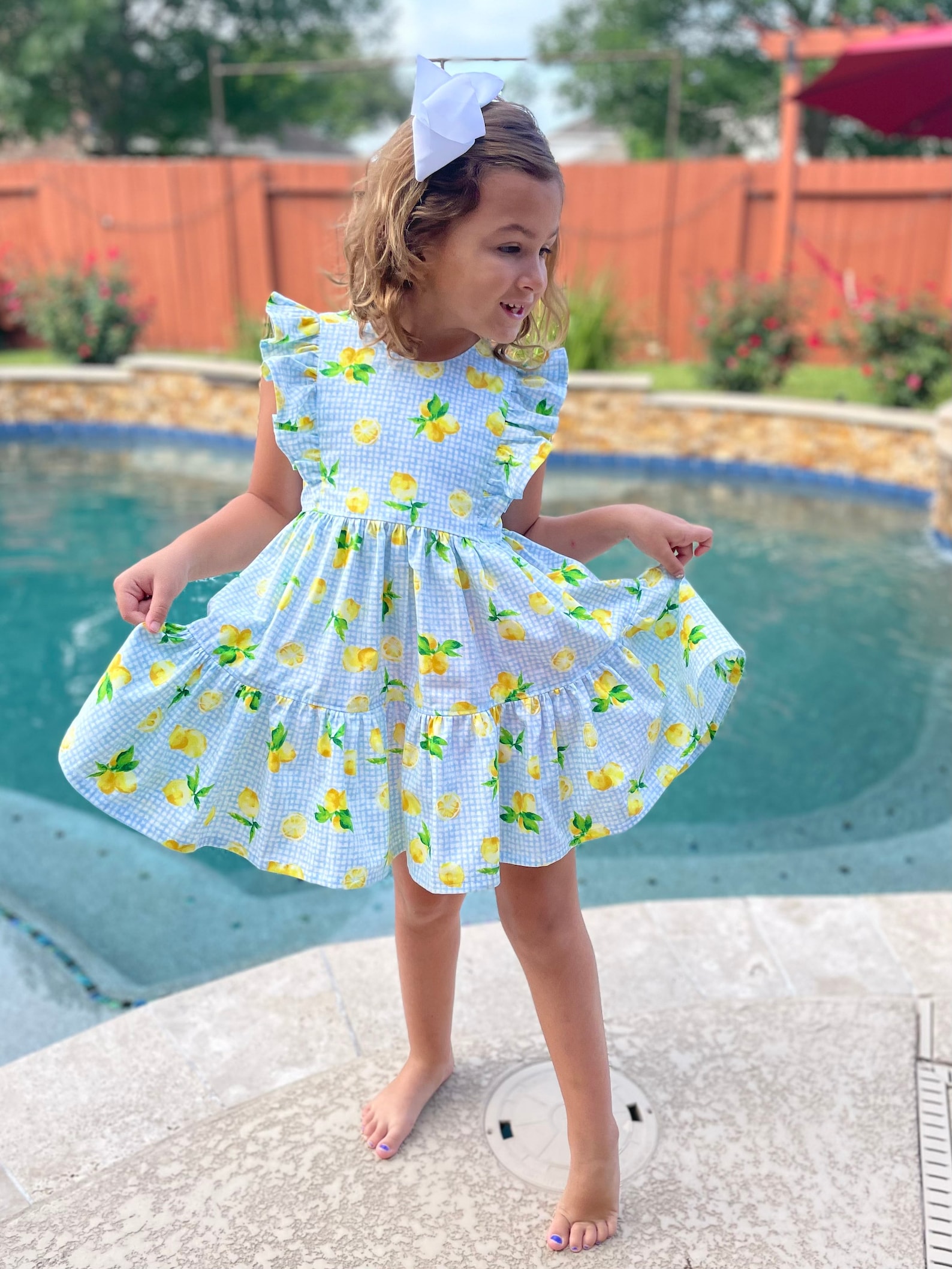 Lemon flutter dress