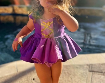 Rapunzel skirted romper/dress