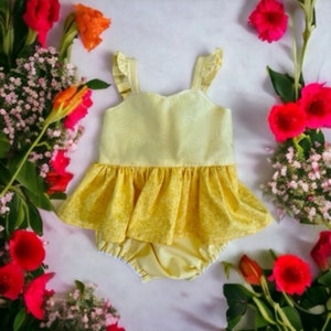 Beauty and the Beast/Belle inspired skirted romper