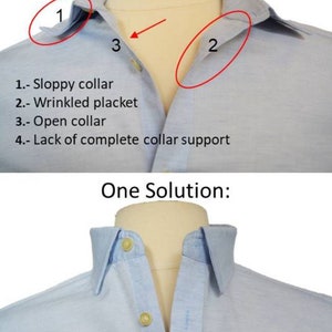 THE ORIGINAL Adjustable Shirt Collar Support. Collar Stays and Plackets NOT Flimsy plastic like Copycats. image 2