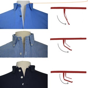 THE ORIGINAL Adjustable Shirt Collar Support. Collar Stays and Plackets NOT Flimsy plastic like Copycats. image 4