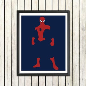 Spiderman 2-D 8x10 or 5x7 Digital Download Minimalist Art Flat Design