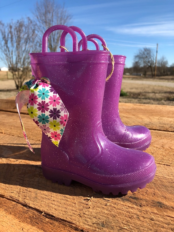 girls purple rain boots