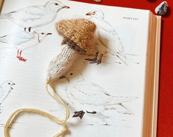 Mushroom Bookmark - Hand knit and Made to Order Toadstool Fungi