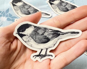 Black-capped Chickadee Vinyl Sticker - Cute Bird Decal