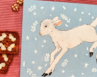 Lamb in Frost Art Print