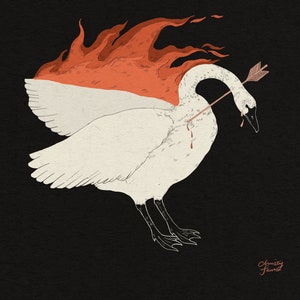 The Lovers - Black Swan, White Swan, Art Print Small Gift