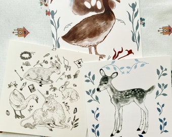 Miniature Art Print Bundle - 3 Art Prints