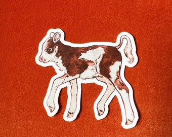Cute Brown Cow Vinyl Sticker - Decal Weatherproof