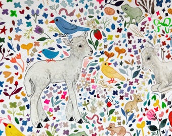 Garden Party Watercolor Painting