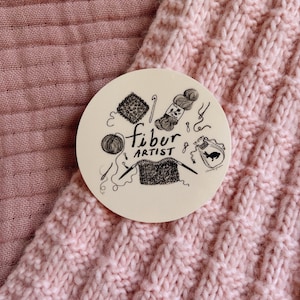 Fiber Artist Vinyl Sticker - Knitting Embroidery Crochet Decal