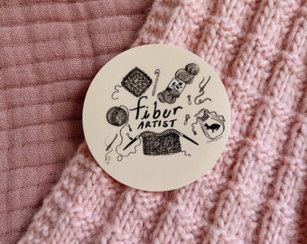 Fiber Artist Vinyl Sticker - Knitting Embroidery Crochet Decal