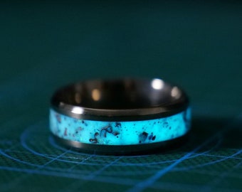 Tungsten opal glow ring, Mens wedding band, Aqua glow ring, Opal engagement  ring, Diamond ring, Mens engagement ring, Copper tungsten ring