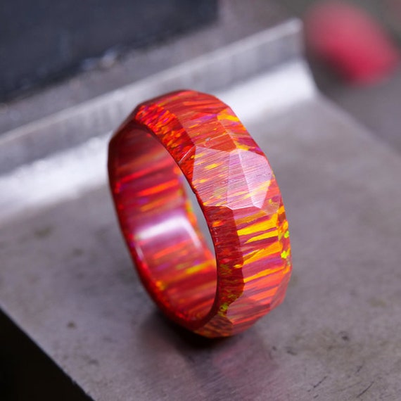Crimson Opal Ring - Etsy