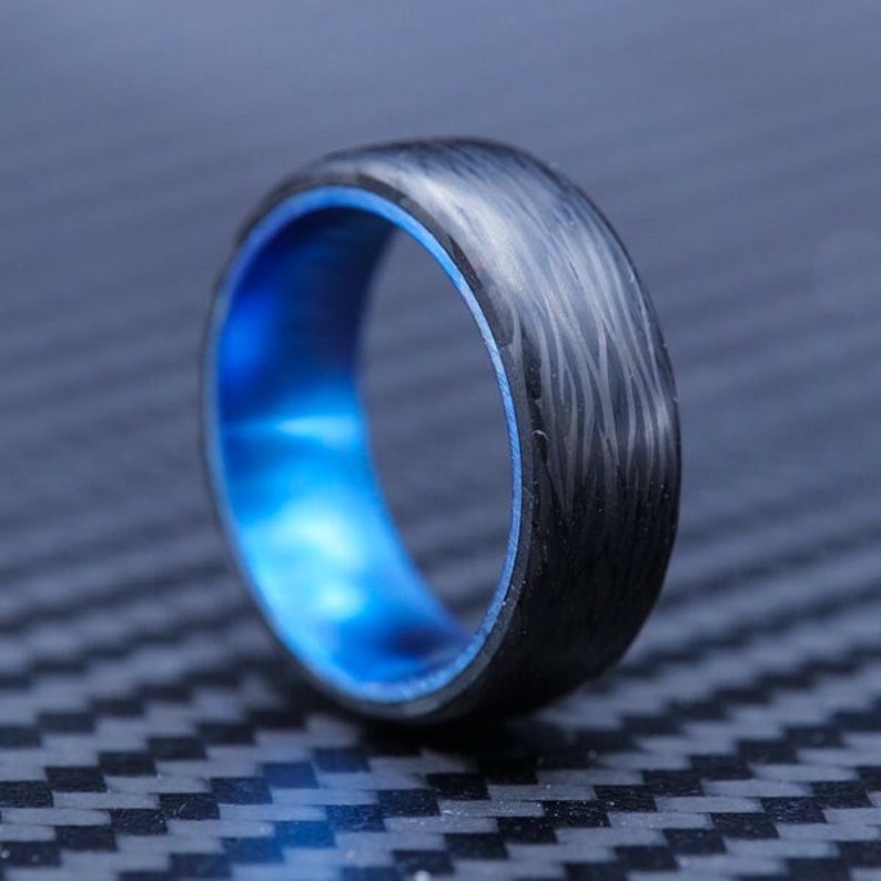The Hyper Core Carbon Fiber Ring With Anodized Titanium Etsy
