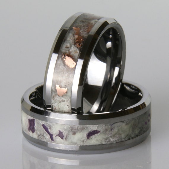 tungsten and copper wedding bands