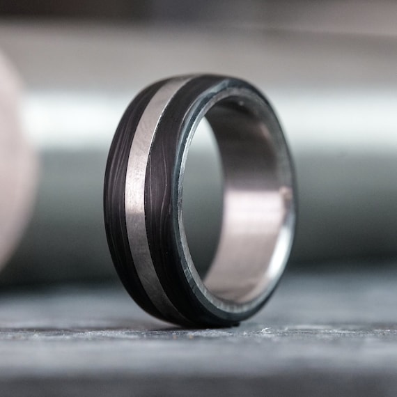 The Voyager Forged Carbon Fiber and Titanium Ring -  Israel