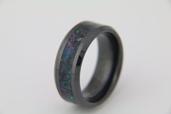 Glow Ring Gemstone Ring Ceramic Ring Custom Made Black Ceramic Ring
