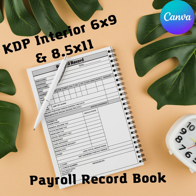 Payroll Record Book Payroll Log Book Payroll Accounting Bookkeeping