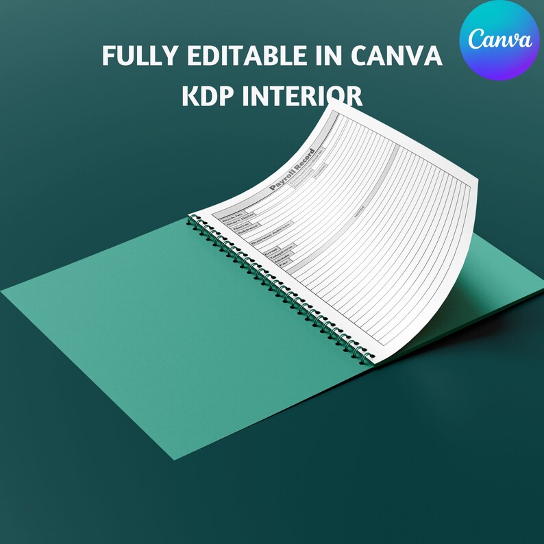 Payroll Record Book Payroll Log Book Payroll Accounting Bookkeeping Book KDP Interior 6x9 & 8