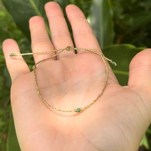 Gold Beaded String Bracelet Gold Bead Bracelet String Bracelet Best Friend  Gifts, Gift for Her 