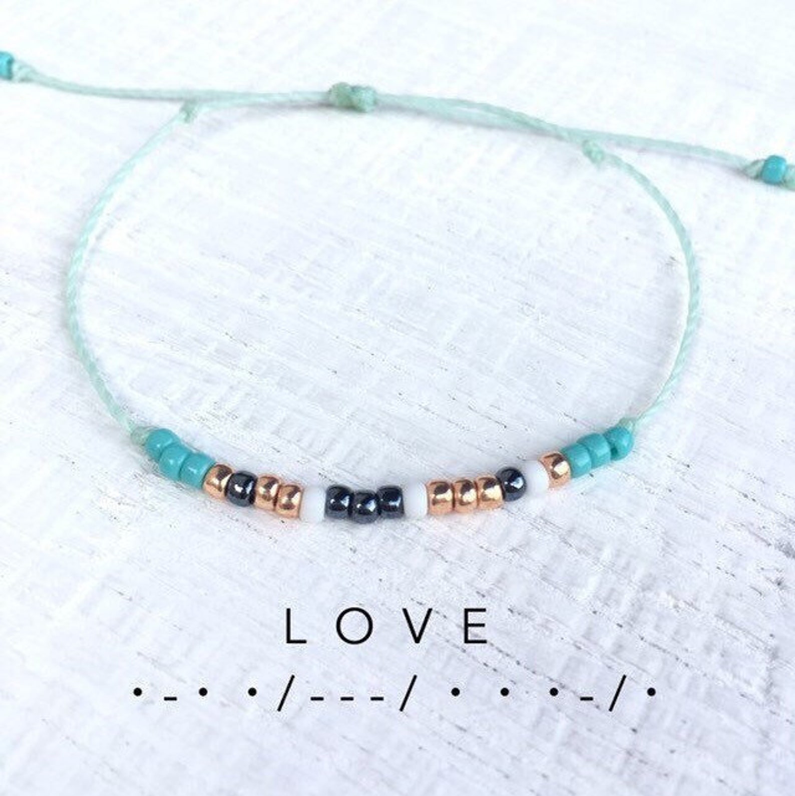Custom Morse Code Bracelet Seed Bead String Bracelet Best Etsy