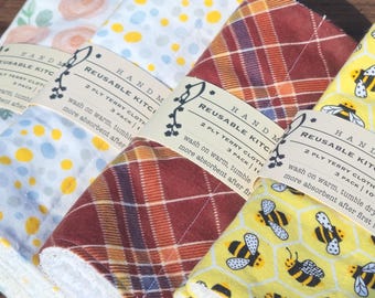 Reusable Kitchen Towels 2ply, 3 pack