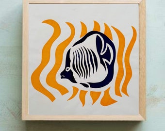 Silk Screen Print "Tropical Fish" - Home Decor - Wall Art - Gift