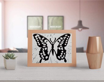 Butterfly Lino Print - Home Decor - Gift - Wall Art