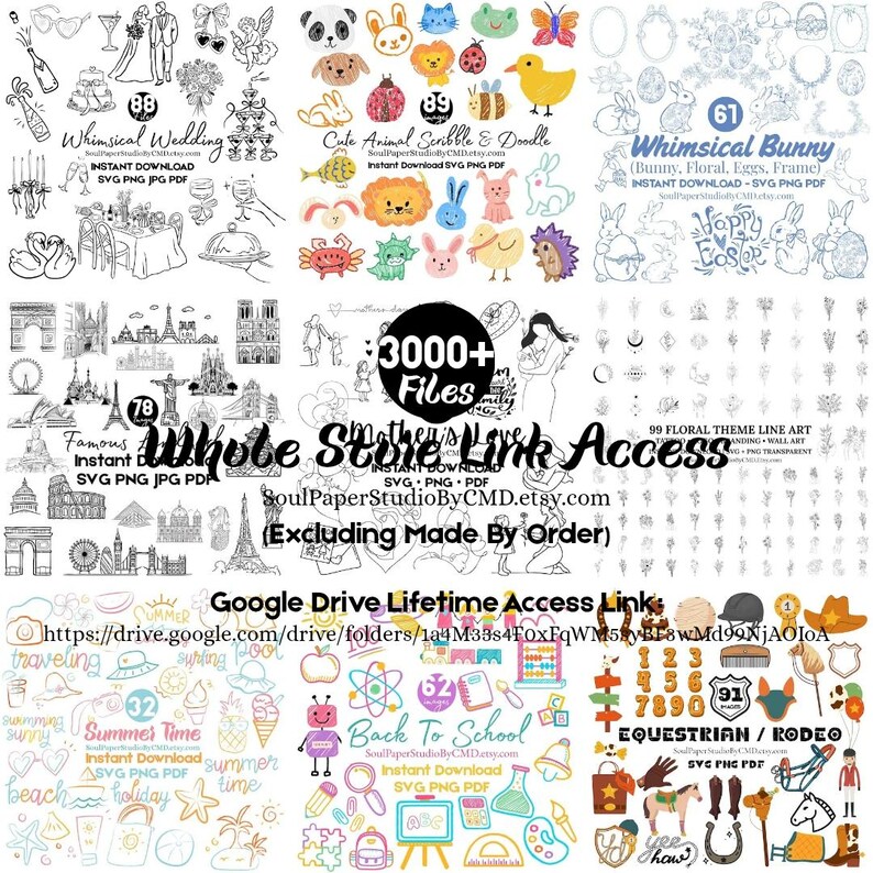 MEGA BUNDLE – WHOLE SHOP ACCESS ✨
❤️‍🔥SALE LIMITED TIME ONLY❤️‍🔥
Get instant access to 3000+ high-quality design files for your creative business!

Perfect for creators, small business owners, and digital product sellers 💛

✨ WHAT’S INCLUDED:
• 3000+ SVG, PNG, PDF files*
• Multiple themes: kids, books, summer, beverages, food, summer, floral, animals, quotes, seasonal & more
• High resolution & ready to use