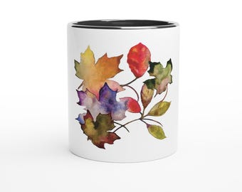 Autumn Leaves Ceramic Mug: Cozy Fall Coffee Cup
