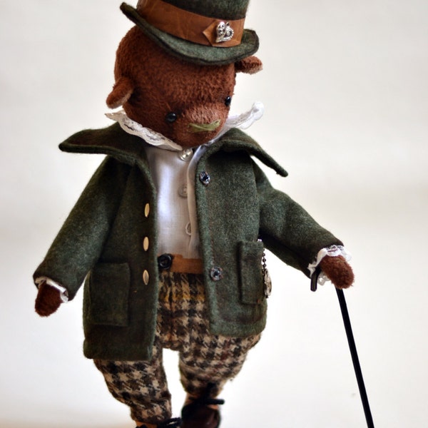 Reserva libre envío de peluche Animal, oso de peluche, peluche oso, peluche artista oso, juguetes de peluche, oso de Ooak, oso de peluche peluche, oso regalo