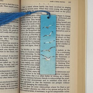 Hand painted Wooden Bookmark - Seagulls | Gifts for Readers | Handmade Bookmark | Book Club | Book Lovers