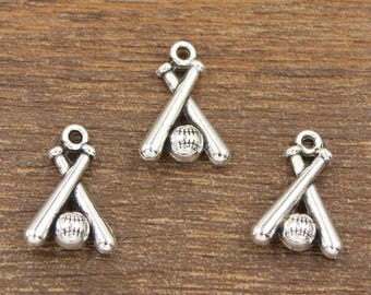 20 Stück Baseball Charms Antik Silber Ton 13x18mm - SH580