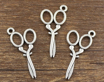 20pcs Scissors Charms Antique Silver Tone 15x30mm - SH263